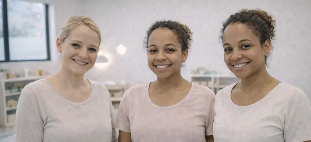 Professionnelles fier de travailler