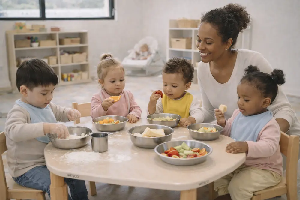 Séance exploration sensorielle crèche